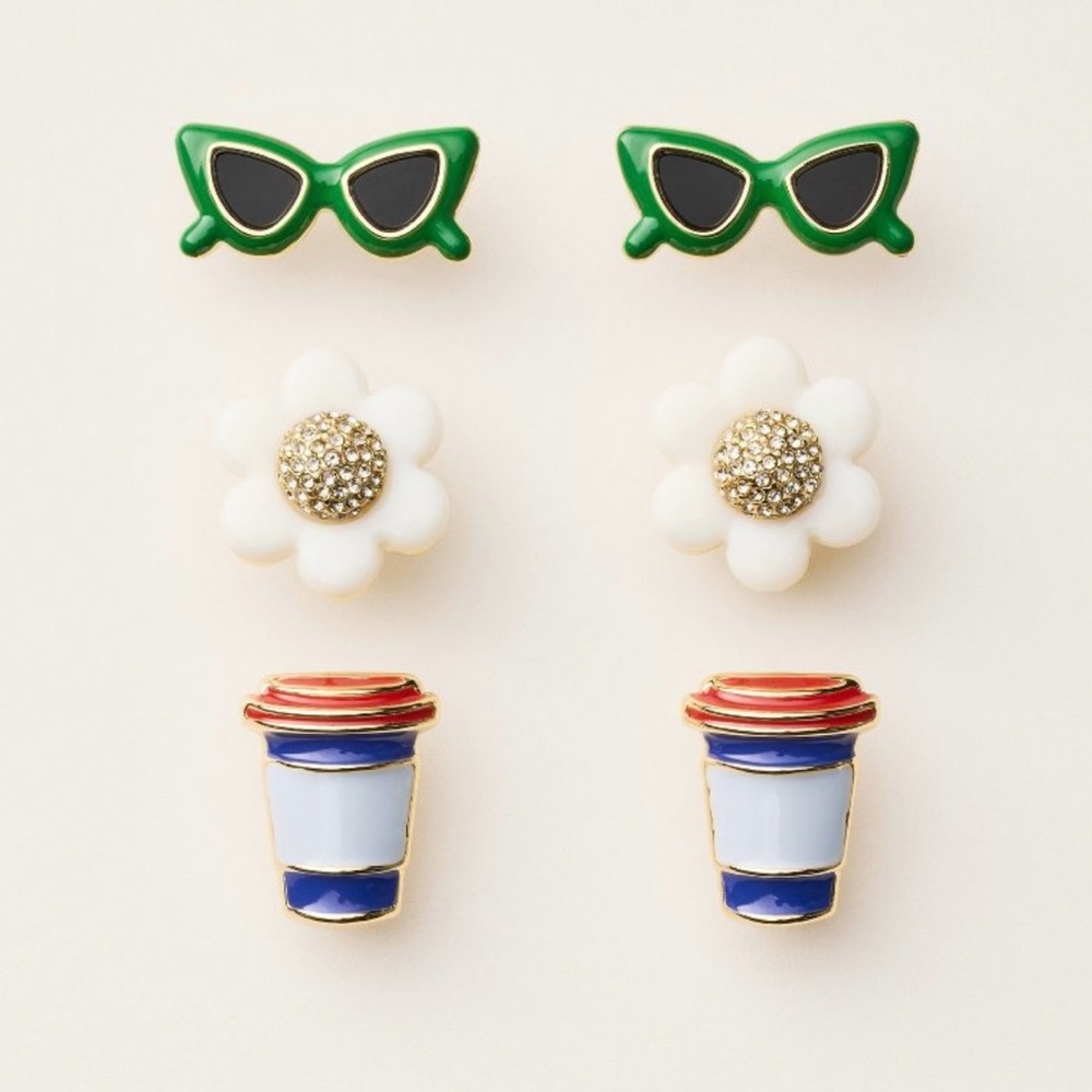 NWT Kate Spade New York x Target 3pk Stud Earrings